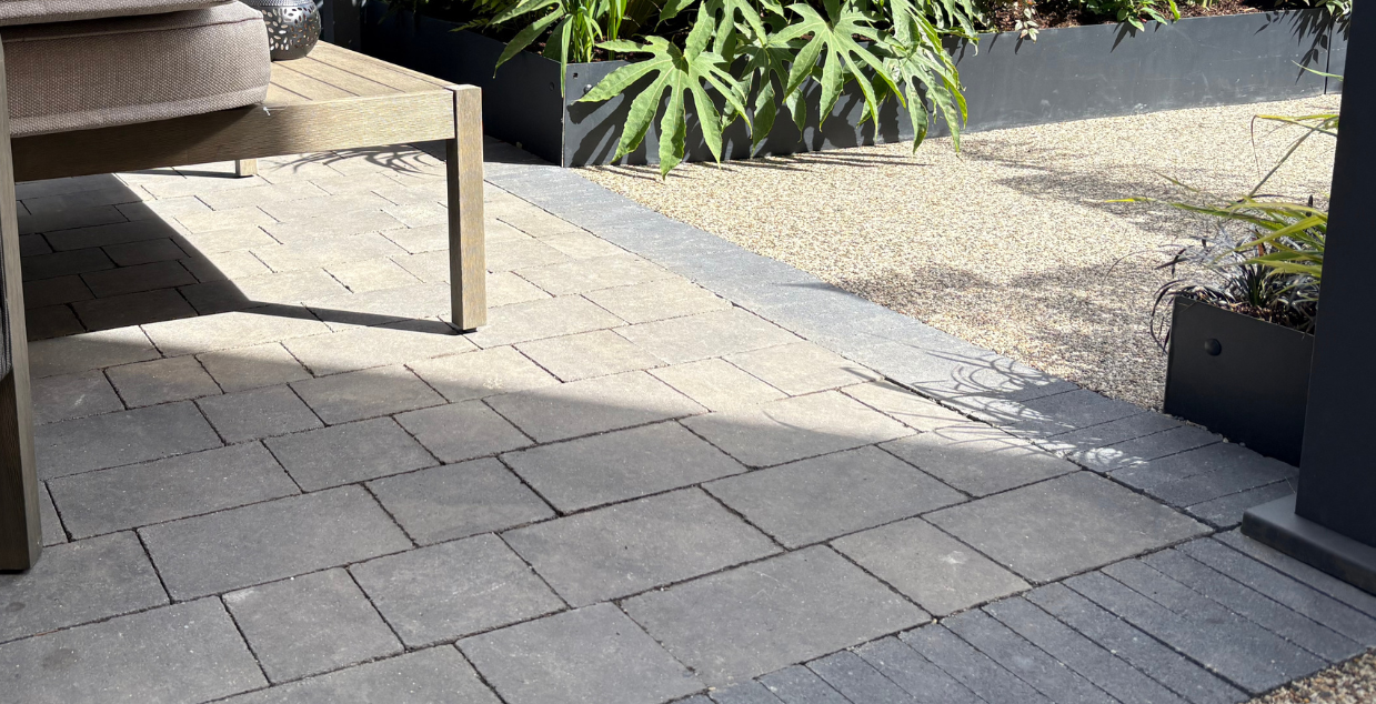 Lismore block slate in garden patio